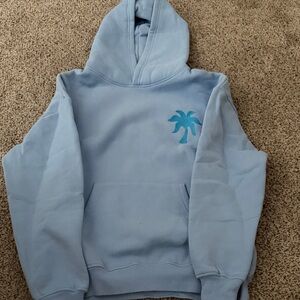 Blue Hoodie with Palm Tree Design